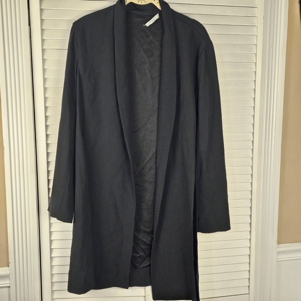 MM Lafleur Womens Black Open Front Blazer‎ Large